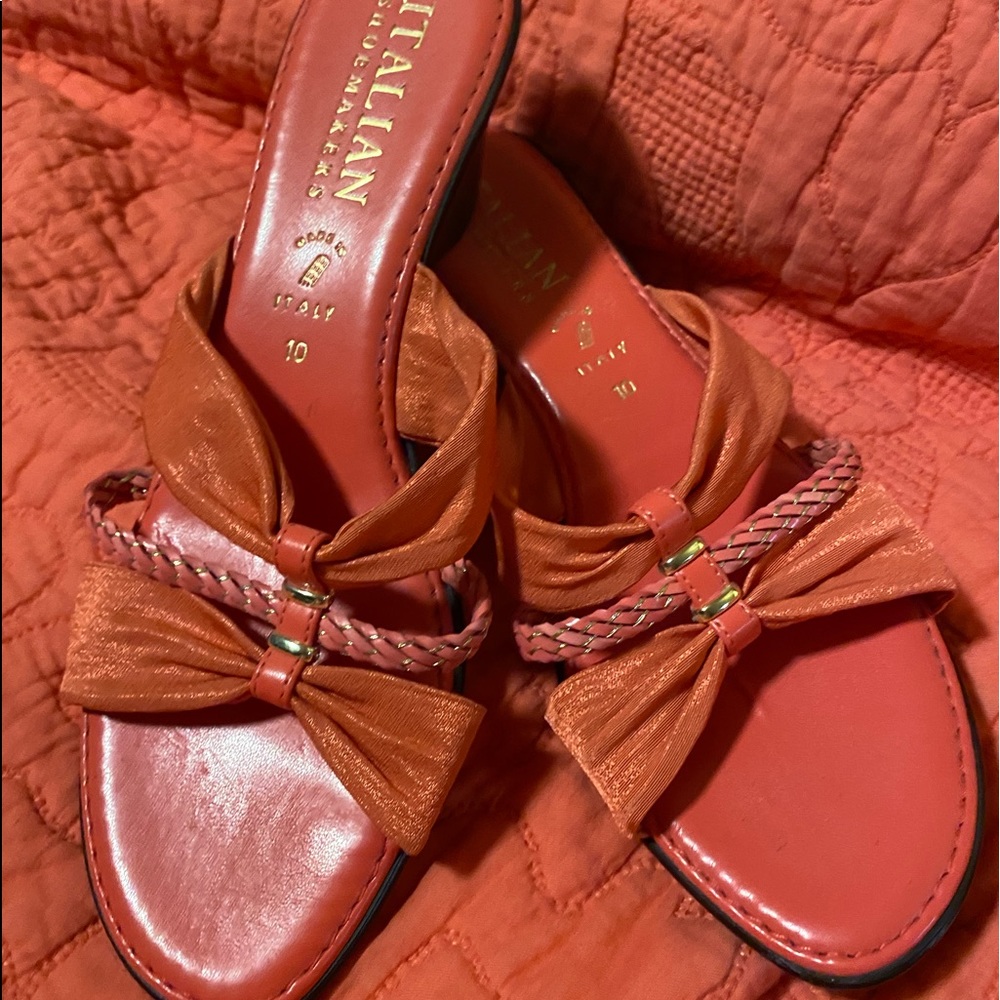 Italian shoemaker orange small heel